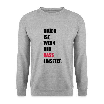 Bass - Unisex Pullover - Weißgrau meliert - Vorne - Alina (178cm) & Michal (187cm)