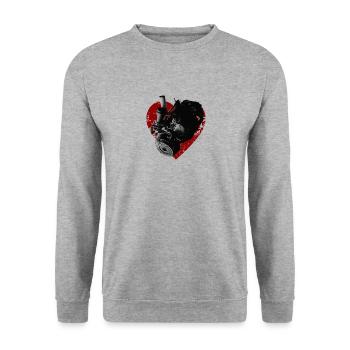 MotorHerz - Unisex Sweatshirt - salt & pepper - Front - Alina (178cm) & Michal (187cm)