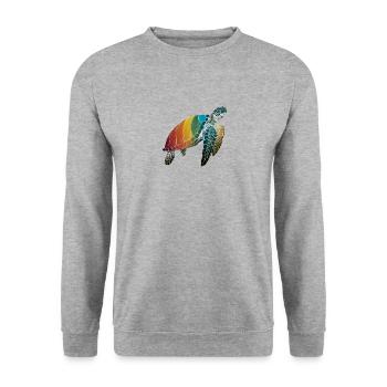 Tortue marine - Sweat-shirt Unisexe - gris chiné - Devant - Alina (178cm) & Michal (187cm)
