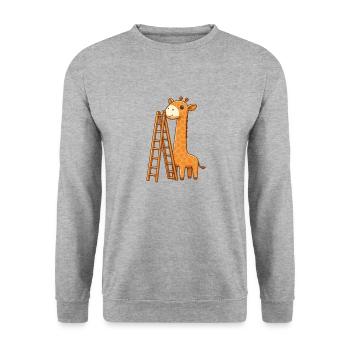 Bébé girafe - Sweat-shirt Unisexe - gris chiné - Devant - Alina (178cm) & Michal (187cm)