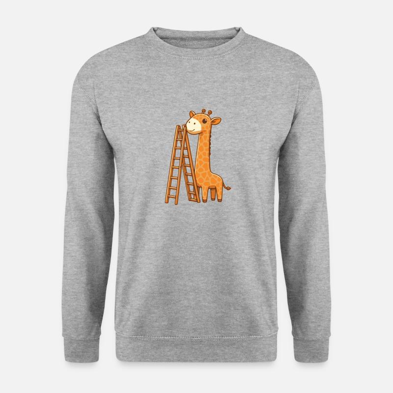 Baby-Giraffe - Unisex Pullover - Weißgrau meliert