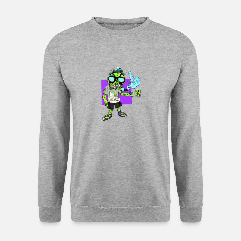 Cooler Zombie - Unisex Pullover - Weißgrau meliert
