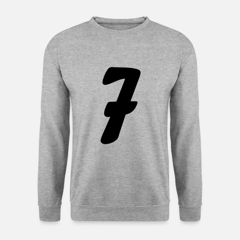 7 - Unisex Pullover - Weißgrau meliert