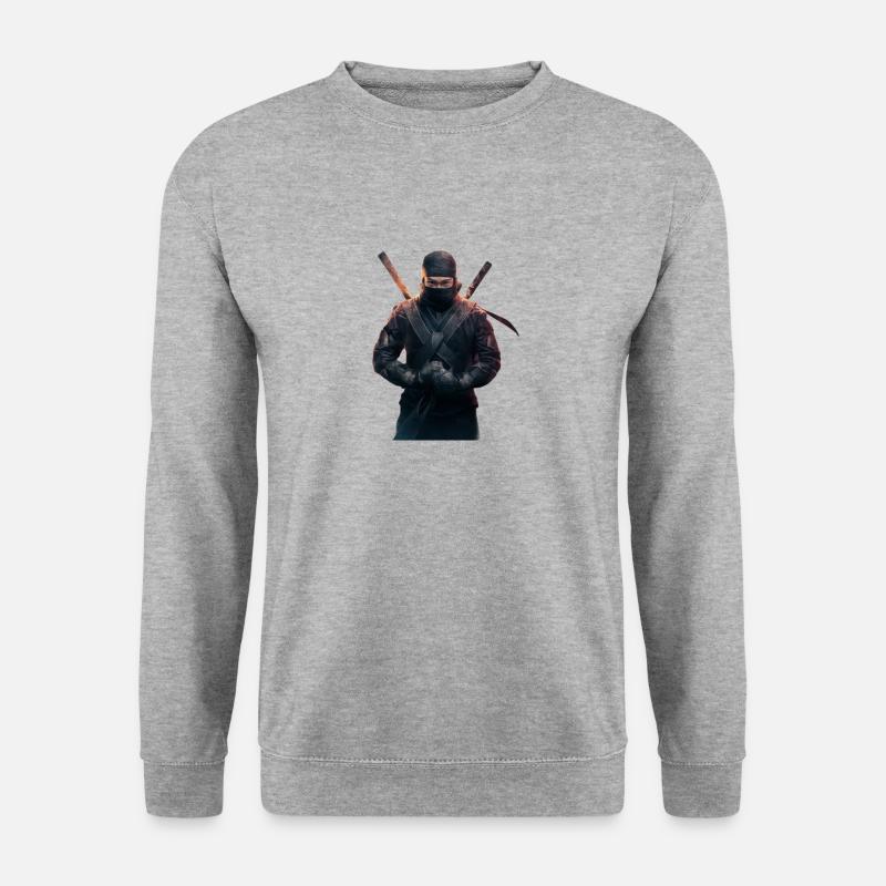 Ninja avec des épées - Sweat-shirt Unisexe - gris chiné