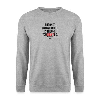 FITNESS MOTIVATION | THE ONLY BAD WORKOUT - Unisex Sweatshirt - salt & pepper - Front - Alina (178cm) & Michal (187cm)