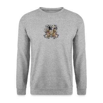 graveyard welcome - Unisex Sweatshirt - salt & pepper - Front - Alina (178cm) & Michal (187cm)
