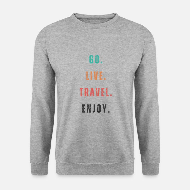 Reise - Unisex Pullover - Weißgrau meliert