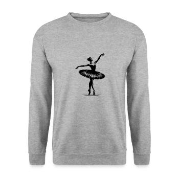 Silhouette einer schwebenden Ballerina Tänzerin - Unisex Pullover - Weißgrau meliert - Vorne - Alina (178cm) & Michal (187cm)