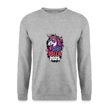 Ibiza 2025 Unicorn - Unisex Sweatshirt - salt & pepper - Front - Alina (178cm) & Michal (187cm)