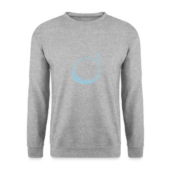 leere Blase Text hinzufügen anpassen - Unisex Pullover - Weißgrau meliert - Vorne - Alina (178cm) & Michal (187cm)