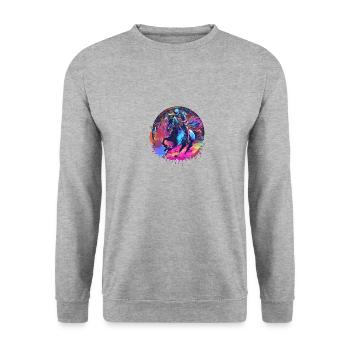 Equestrian,Riding,Racing,Riding,Tournament Riding - Unisex Sweatshirt - salt & pepper - Front - Alina (178cm) & Michal (187cm)