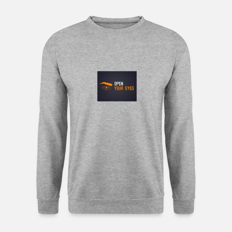 OPEN YOUR EYES - Unisex Pullover - Weißgrau meliert
