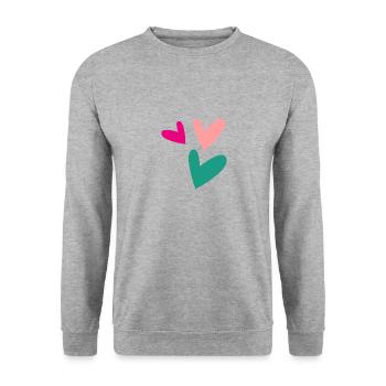 SAINT VALENTINE. bachelorette party. I LOVE YOU. I LOVE YOU. LOVE - Unisex Sweatshirt - salt & pepper - Front - Alina (178cm) & Michal (187cm)