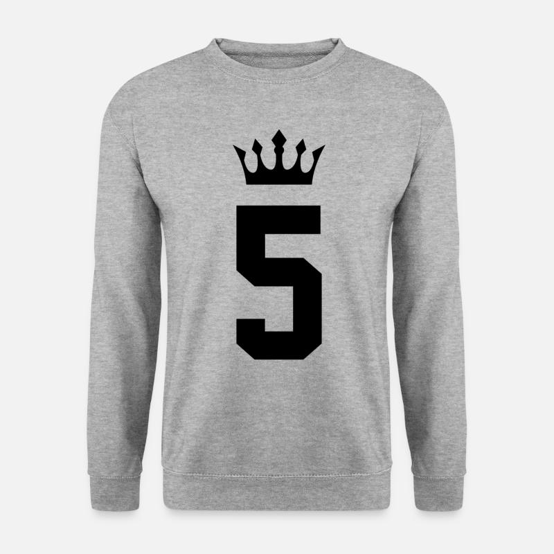 5 Number crown - Unisex Sweatshirt - salt & pepper