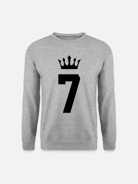 7 Number crown - Unisex Sweatshirt - salt & pepper