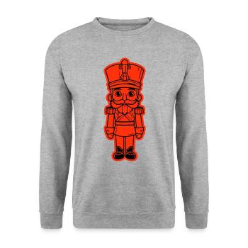 Nussknacker Weihnachten Symbol - Unisex Pullover - Weißgrau meliert - Vorne - Alina (178cm) & Michal (187cm)