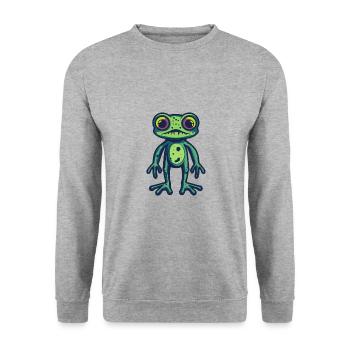 Frog Halloween Animal - Unisex Sweatshirt - salt & pepper - Front - Alina (178cm) & Michal (187cm)