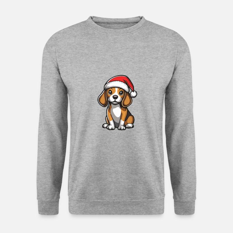 Beagle chien Noël mignon - Sweat-shirt Unisexe - gris chiné