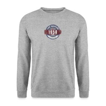 LtdEdition 1958 - Sweat-shirt Unisexe - gris chiné - Devant - Alina (178cm) & Michal (187cm)