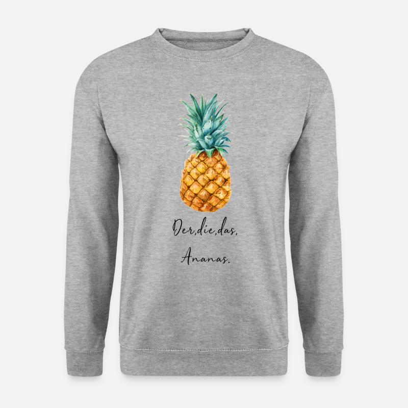 Ananas - Unisex Pullover - Weißgrau meliert