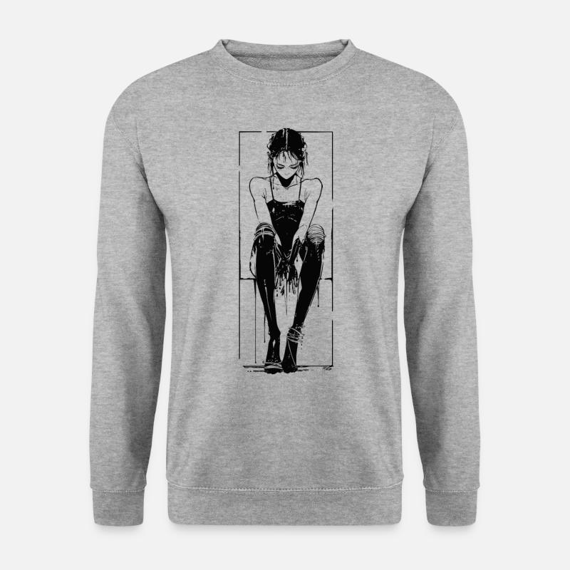 just a girl - Unisex Pullover - Weißgrau meliert