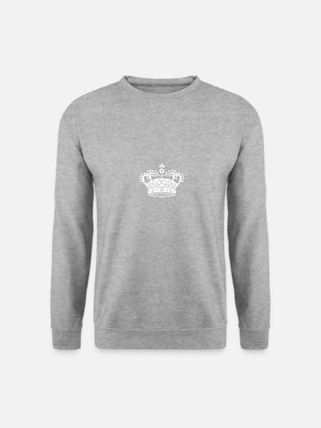 König Krone weiß - Unisex Pullover - Weißgrau meliert