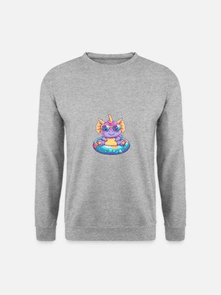 Dinosaur triceratops Comic Cool - Unisex Sweatshirt - salt & pepper