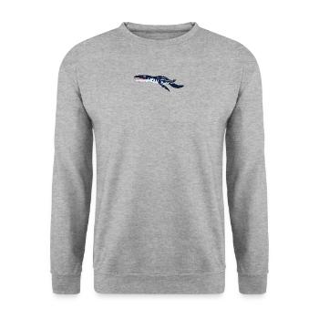 dino 301 - Unisex Pullover - Weißgrau meliert - Vorne - Alina (178cm) & Michal (187cm)