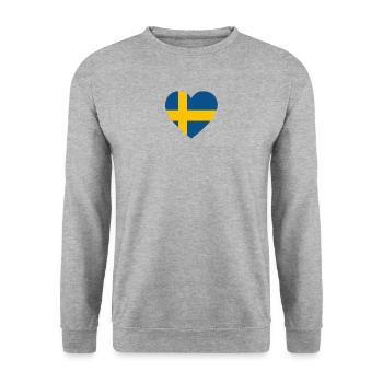Love Amour cadeau SUÈDE sweden - Sweat-shirt Unisexe - gris chiné - Devant - Alina (178cm) & Michal (187cm)