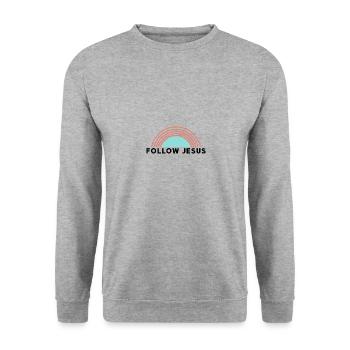 Follow Jesus - Unisex Sweatshirt - salt & pepper - Front - Alina (178cm) & Michal (187cm)