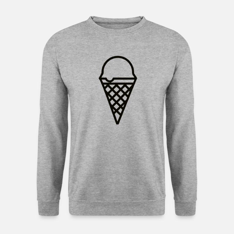 Eis Geschenkidee Eistüte Eiswaffel - Unisex Pullover - Weißgrau meliert
