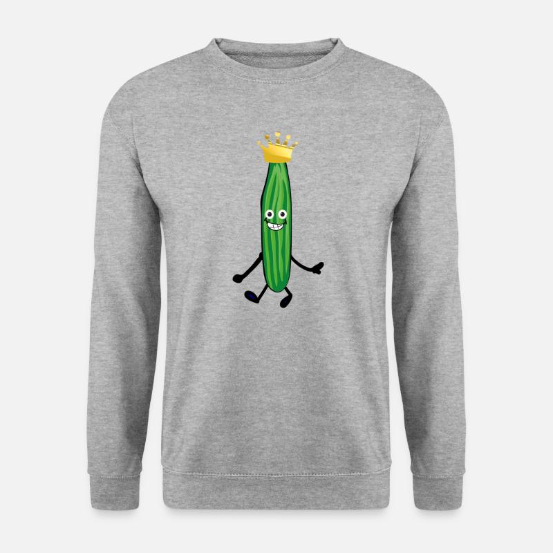 gurken,prinz,gurken,gurke,salatgurke,krone - Unisex Pullover - Weißgrau meliert