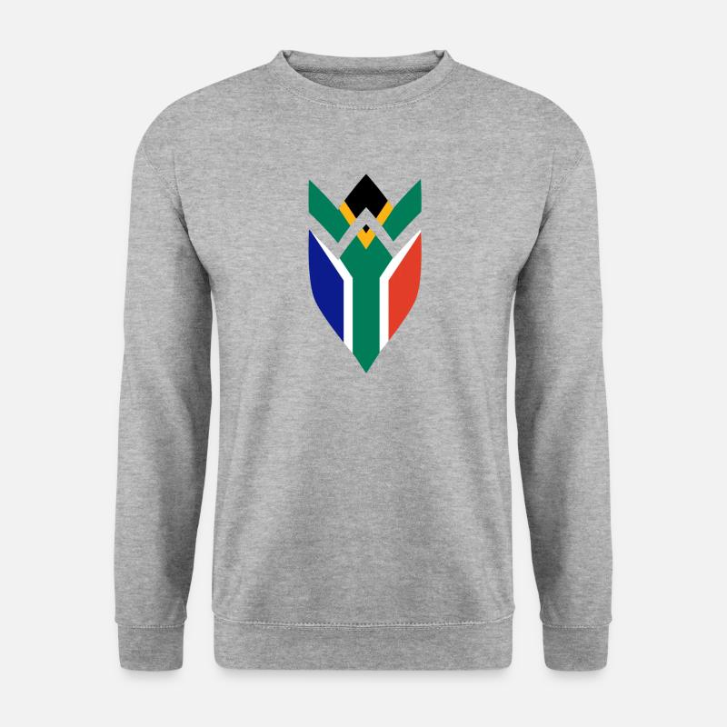 Südafrika Wappen - Unisex Pullover - Weißgrau meliert