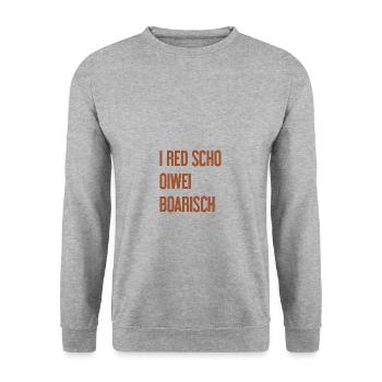 I red scho oiwei boarisch - Sweat-shirt Unisexe - gris chiné - Devant - Alina (178cm) & Michal (187cm)