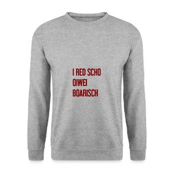I red scho oiwei boarisch - Sweat-shirt Unisexe - gris chiné - Devant - Alina (178cm) & Michal (187cm)