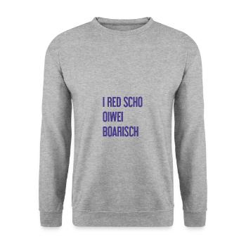 I red scho oiwei boarisch - Unisex Pullover - Weißgrau meliert - Vorne - Alina (178cm) & Michal (187cm)