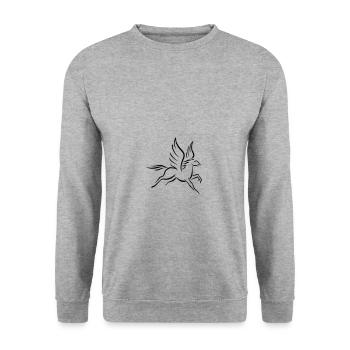 Pegasus - Unisex Pullover - Weißgrau meliert - Vorne - Alina (178cm) & Michal (187cm)