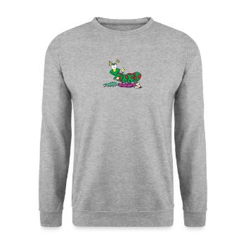 insek 119 - Unisex Pullover - Weißgrau meliert - Vorne - Alina (178cm) & Michal (187cm)