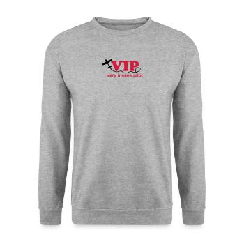 Pilot airplane crazy aerobatics sport gift - Unisex Sweatshirt - salt & pepper - Front - Alina (178cm) & Michal (187cm)