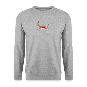 antilope antelope impala hartebeest kudu oryx papa - Unisex Pullover - Weißgrau meliert - Vorne - Alina (178cm) & Michal (187cm)