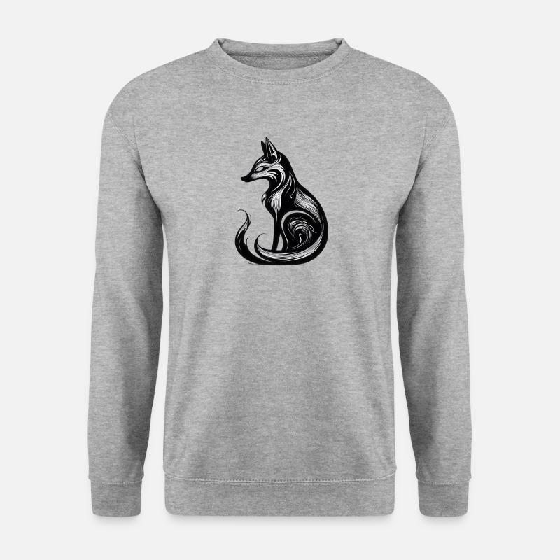 Minimalistic Black & White Fox - Unisex Sweatshirt - salt & pepper