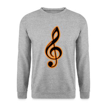 Clé de symbole de notes de musique - Sweat-shirt Unisexe - gris chiné - Devant - Alina (178cm) & Michal (187cm)