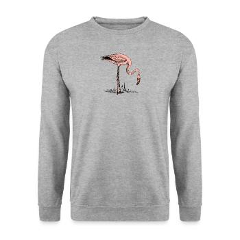 Flamingo Vintage - Unisex Pullover - Weißgrau meliert - Vorne - Alina (178cm) & Michal (187cm)