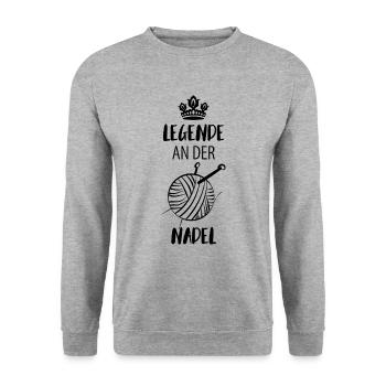 Wolle Stricken Wollknäuel - Unisex Pullover - Weißgrau meliert - Vorne - Alina (178cm) & Michal (187cm)