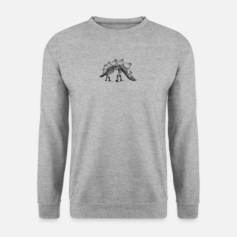 dino 328 - Unisex Pullover - Weißgrau meliert
