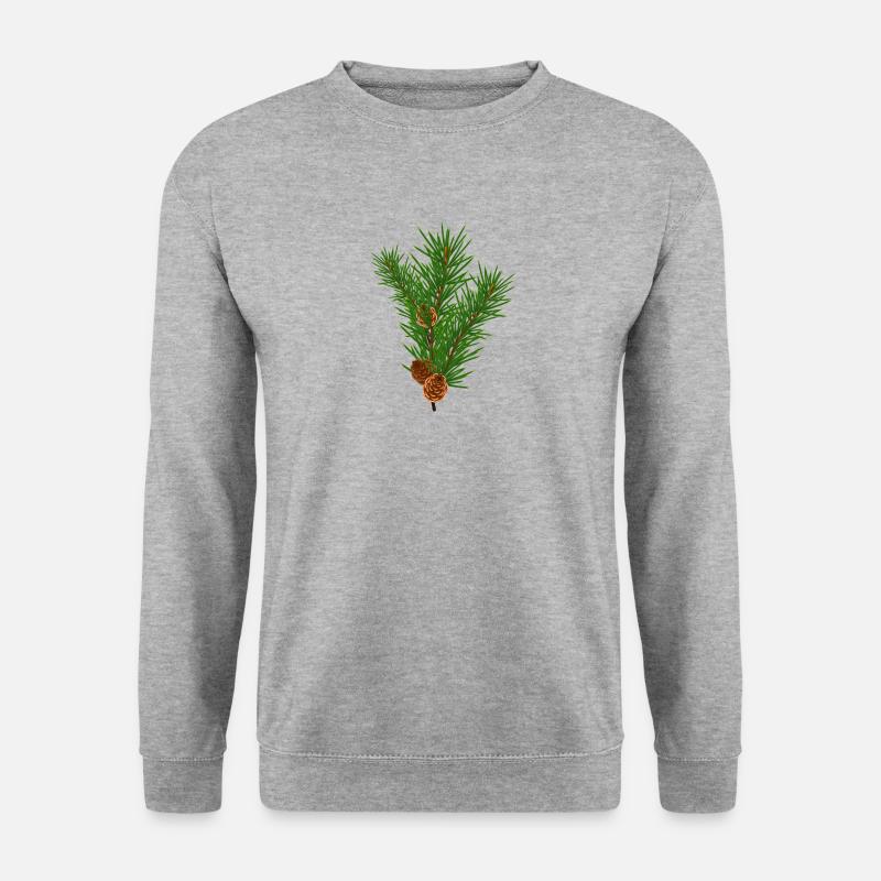 Kiefer Zweig - Unisex Pullover - Weißgrau meliert