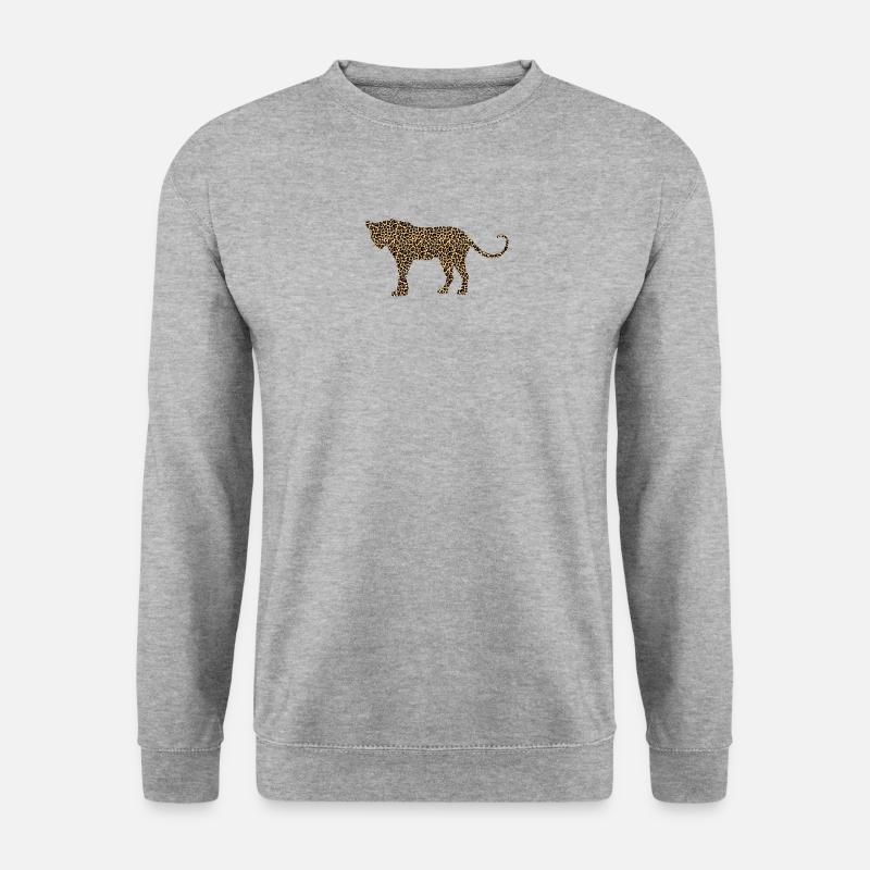 cheetah cat jaguar leopard ocelot gepard wildcat53 - Unisex Pullover - Weißgrau meliert