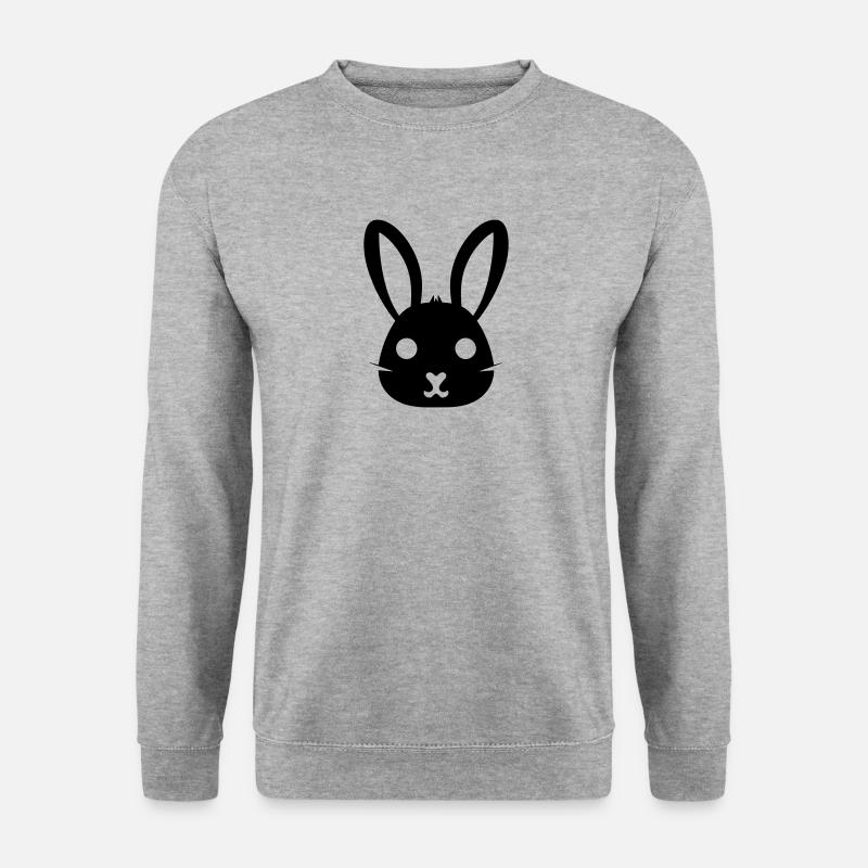 Kaninchen - Unisex Pullover - Weißgrau meliert