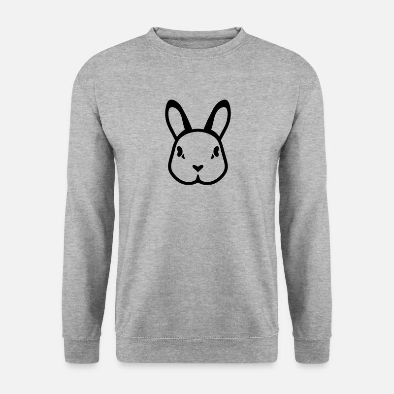 Kaninchen - Unisex Pullover - Weißgrau meliert
