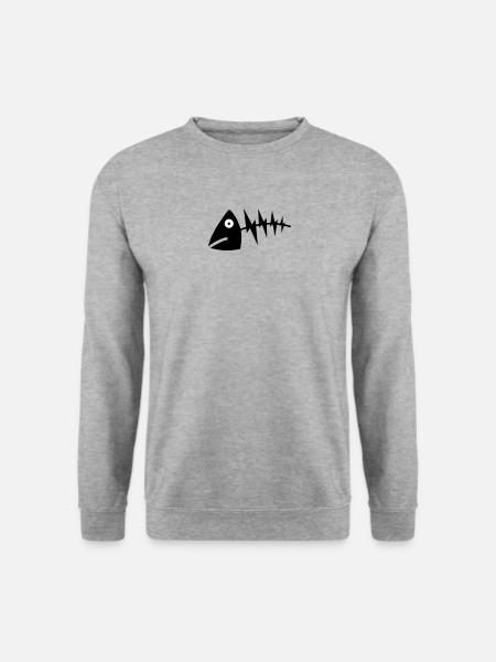 / fish head / fishcock / fish bone - Unisex Sweatshirt - salt & pepper